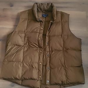 LAND'S END brown puffy vest